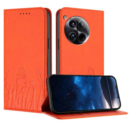 Tulips Butterfly Pattern Magnetic Vegan Leather Phone Case, For OnePlus Nord CE4 Lite, For OnePlus 12, For OnePlus Nord 3 / Ace 2V, For OnePlus 11