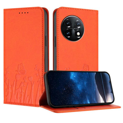 Tulips Butterfly Pattern Magnetic Vegan Leather Phone Case, For OnePlus Nord CE4 Lite, For OnePlus 12, For OnePlus Nord 3 / Ace 2V, For OnePlus 11