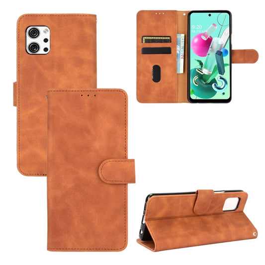 Brown PU leather flip phone wallet case with magnetic buckle and card slots