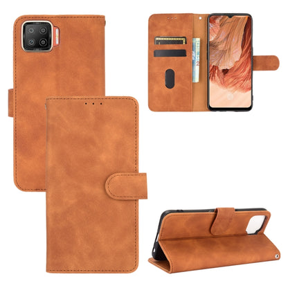 Brown PU leather flip phone wallet case with magnetic buckle and card slots