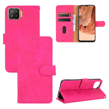 Pink PU leather flip phone case with magnetic buckle and card slots, wallet-style folio.