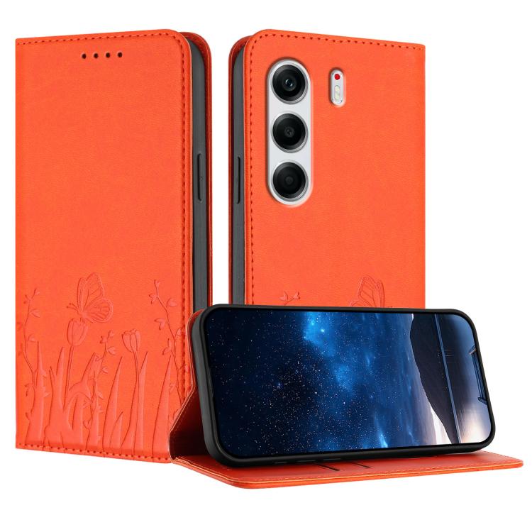 Tulips Butterfly Pattern Magnetic Vegan Leather Phone Case, For Tecno Camon 40 Pro 4G, For Tecno Camon 40 Premier, For Tecno Camon 40, For Tecno Camon 40 Pro 5G, For Tecno Spark 30C 5G / Pop 9 5G, For Tecno Spark Go 1 / Pop 9 4G, For Tecno Camon 30S   ...