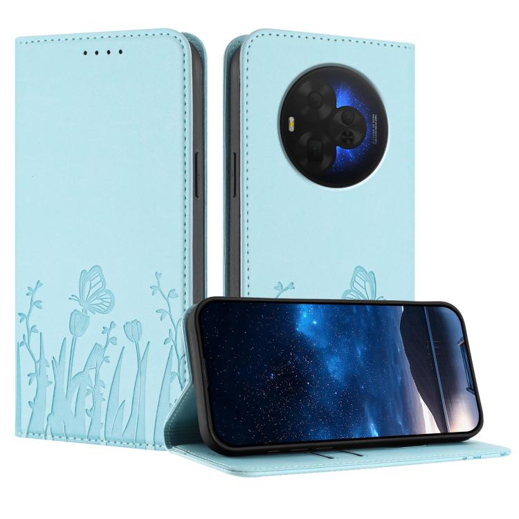 Tulips Butterfly Pattern Magnetic Vegan Leather Phone Case, For TCL K70 5G, For TCL K70 SE T453D, For TCL K70 Power 4G, For TCL NxtPaper 70 Pro 5G, For TCL NxtPaper 60 Ultra 5G, For TCL 50 LE / TCL K23 / TCL K24, For TCL 405 / 406 / 406s               ...