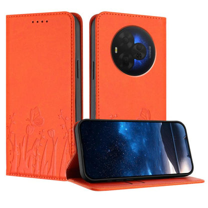 Tulips Butterfly Pattern Magnetic Vegan Leather Phone Case, For TCL K70 5G, For TCL K70 SE T453D, For TCL K70 Power 4G, For TCL NxtPaper 70 Pro 5G, For TCL NxtPaper 60 Ultra 5G, For TCL 50 LE / TCL K23 / TCL K24, For TCL 405 / 406 / 406s               ...