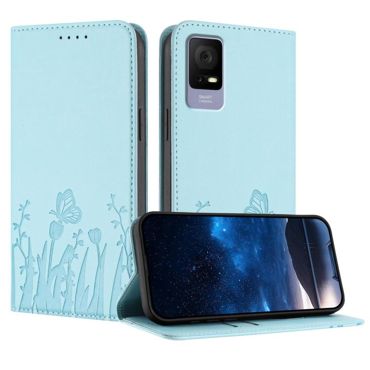 Tulips Butterfly Pattern Magnetic Vegan Leather Phone Case, For TCL K70 5G, For TCL K70 SE T453D, For TCL K70 Power 4G, For TCL NxtPaper 70 Pro 5G, For TCL NxtPaper 60 Ultra 5G, For TCL 50 LE / TCL K23 / TCL K24, For TCL 405 / 406 / 406s               ...
