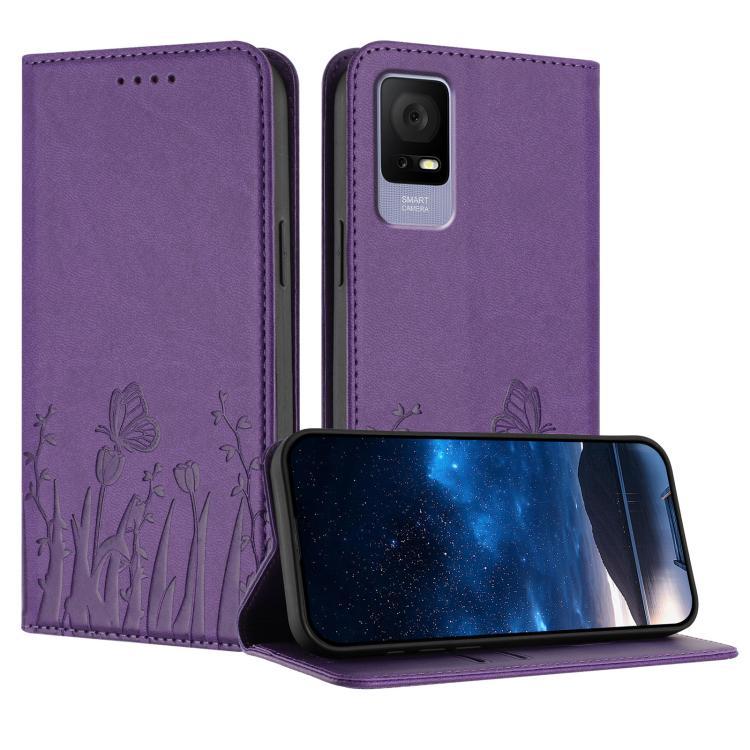 Tulips Butterfly Pattern Magnetic Vegan Leather Phone Case, For TCL K70 5G, For TCL K70 SE T453D, For TCL K70 Power 4G, For TCL NxtPaper 70 Pro 5G, For TCL NxtPaper 60 Ultra 5G, For TCL 50 LE / TCL K23 / TCL K24, For TCL 405 / 406 / 406s               ...