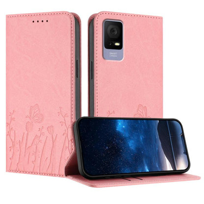 Tulips Butterfly Pattern Magnetic Vegan Leather Phone Case, For TCL K70 5G, For TCL K70 SE T453D, For TCL K70 Power 4G, For TCL NxtPaper 70 Pro 5G, For TCL NxtPaper 60 Ultra 5G, For TCL 50 LE / TCL K23 / TCL K24, For TCL 405 / 406 / 406s               ...