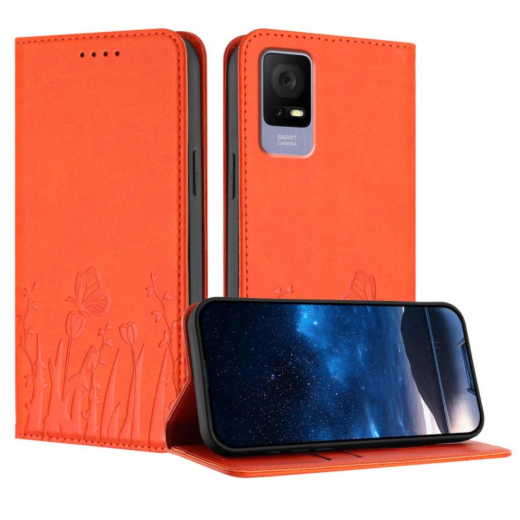 Tulips Butterfly Pattern Magnetic Vegan Leather Phone Case, For TCL K70 5G, For TCL K70 SE T453D, For TCL K70 Power 4G, For TCL NxtPaper 70 Pro 5G, For TCL NxtPaper 60 Ultra 5G, For TCL 50 LE / TCL K23 / TCL K24, For TCL 405 / 406 / 406s               ...