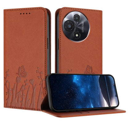 Tulips Butterfly Pattern Magnetic Vegan Leather Phone Case, For TCL K70 5G, For TCL K70 SE T453D, For TCL K70 Power 4G, For TCL NxtPaper 70 Pro 5G, For TCL NxtPaper 60 Ultra 5G, For TCL 50 LE / TCL K23 / TCL K24, For TCL 405 / 406 / 406s               ...