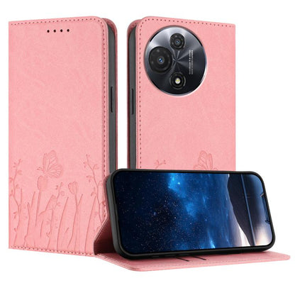 Tulips Butterfly Pattern Magnetic Vegan Leather Phone Case, For TCL K70 5G, For TCL K70 SE T453D, For TCL K70 Power 4G, For TCL NxtPaper 70 Pro 5G, For TCL NxtPaper 60 Ultra 5G, For TCL 50 LE / TCL K23 / TCL K24, For TCL 405 / 406 / 406s               ...