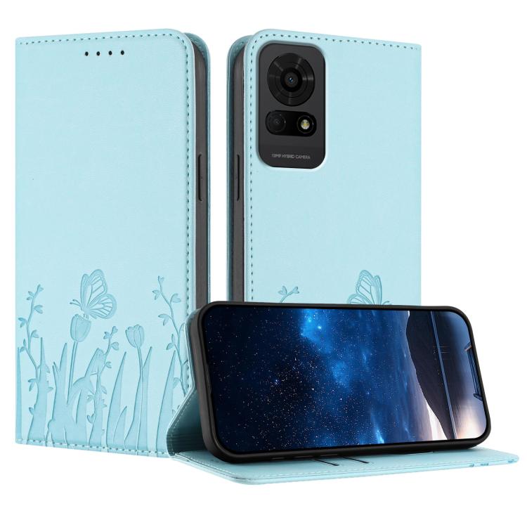 Tulips Butterfly Pattern Magnetic Vegan Leather Phone Case, For TCL K70 5G, For TCL K70 SE T453D, For TCL K70 Power 4G, For TCL NxtPaper 70 Pro 5G, For TCL NxtPaper 60 Ultra 5G, For TCL 50 LE / TCL K23 / TCL K24, For TCL 405 / 406 / 406s               ...