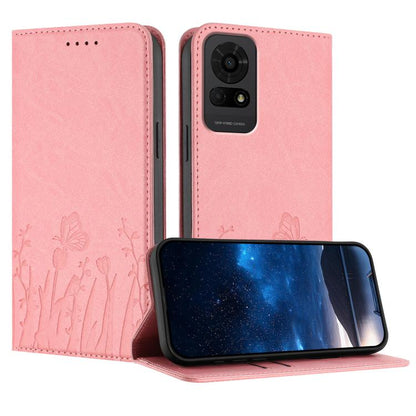 Tulips Butterfly Pattern Magnetic Vegan Leather Phone Case, For TCL K70 5G, For TCL K70 SE T453D, For TCL K70 Power 4G, For TCL NxtPaper 70 Pro 5G, For TCL NxtPaper 60 Ultra 5G, For TCL 50 LE / TCL K23 / TCL K24, For TCL 405 / 406 / 406s               ...