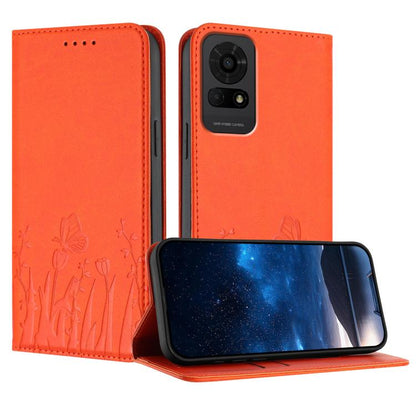 Tulips Butterfly Pattern Magnetic Vegan Leather Phone Case, For TCL K70 5G, For TCL K70 SE T453D, For TCL K70 Power 4G, For TCL NxtPaper 70 Pro 5G, For TCL NxtPaper 60 Ultra 5G, For TCL 50 LE / TCL K23 / TCL K24, For TCL 405 / 406 / 406s               ...