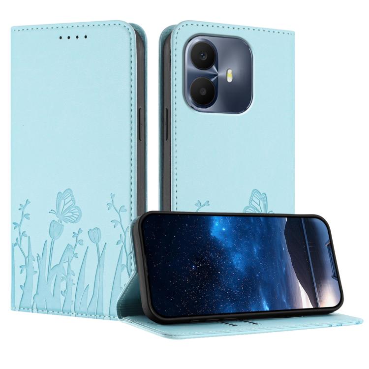 Tulips Butterfly Pattern Magnetic Vegan Leather Phone Case, For TCL K70 5G, For TCL K70 SE T453D, For TCL K70 Power 4G, For TCL NxtPaper 70 Pro 5G, For TCL NxtPaper 60 Ultra 5G, For TCL 50 LE / TCL K23 / TCL K24, For TCL 405 / 406 / 406s               ...