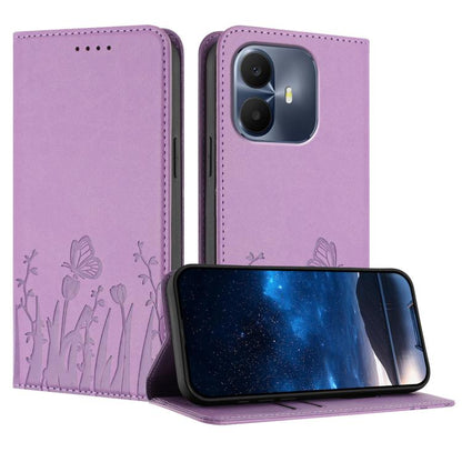 Tulips Butterfly Pattern Magnetic Vegan Leather Phone Case, For TCL K70 5G, For TCL K70 SE T453D, For TCL K70 Power 4G, For TCL NxtPaper 70 Pro 5G, For TCL NxtPaper 60 Ultra 5G, For TCL 50 LE / TCL K23 / TCL K24, For TCL 405 / 406 / 406s               ...