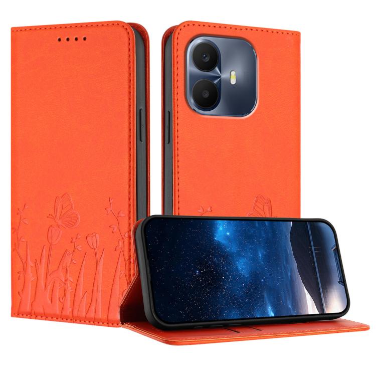 Tulips Butterfly Pattern Magnetic Vegan Leather Phone Case, For TCL K70 5G, For TCL K70 SE T453D, For TCL K70 Power 4G, For TCL NxtPaper 70 Pro 5G, For TCL NxtPaper 60 Ultra 5G, For TCL 50 LE / TCL K23 / TCL K24, For TCL 405 / 406 / 406s               ...