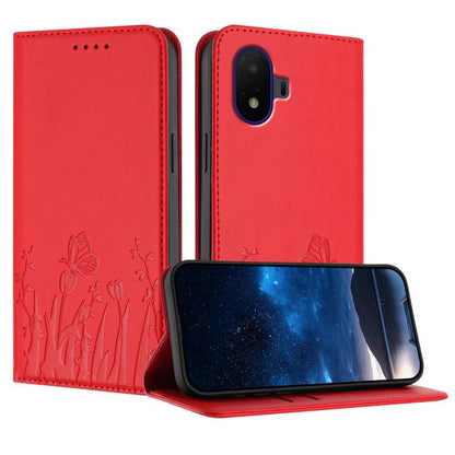 Tulips Butterfly Pattern Magnetic Vegan Leather Phone Case, For TCL K70 5G, For TCL K70 SE T453D, For TCL K70 Power 4G, For TCL NxtPaper 70 Pro 5G, For TCL NxtPaper 60 Ultra 5G, For TCL 50 LE / TCL K23 / TCL K24, For TCL 405 / 406 / 406s               ...