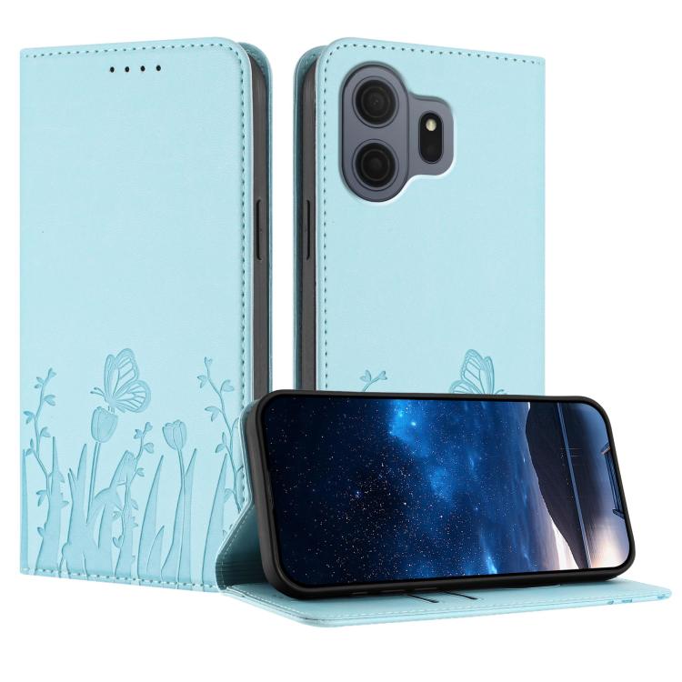 Tulips Butterfly Pattern Magnetic Vegan Leather Phone Case, For TCL K70 5G, For TCL K70 SE T453D, For TCL K70 Power 4G, For TCL NxtPaper 70 Pro 5G, For TCL NxtPaper 60 Ultra 5G, For TCL 50 LE / TCL K23 / TCL K24, For TCL 405 / 406 / 406s               ...
