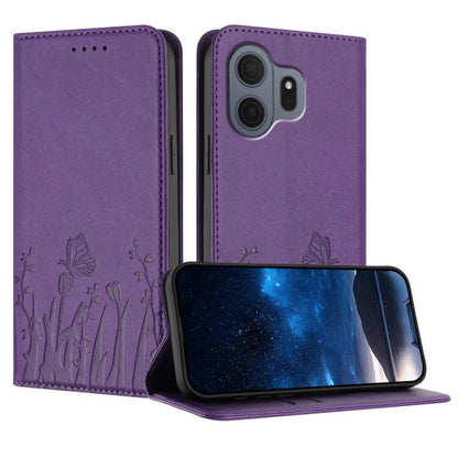 Tulips Butterfly Pattern Magnetic Vegan Leather Phone Case, For TCL K70 5G, For TCL K70 SE T453D, For TCL K70 Power 4G, For TCL NxtPaper 70 Pro 5G, For TCL NxtPaper 60 Ultra 5G, For TCL 50 LE / TCL K23 / TCL K24, For TCL 405 / 406 / 406s               ...