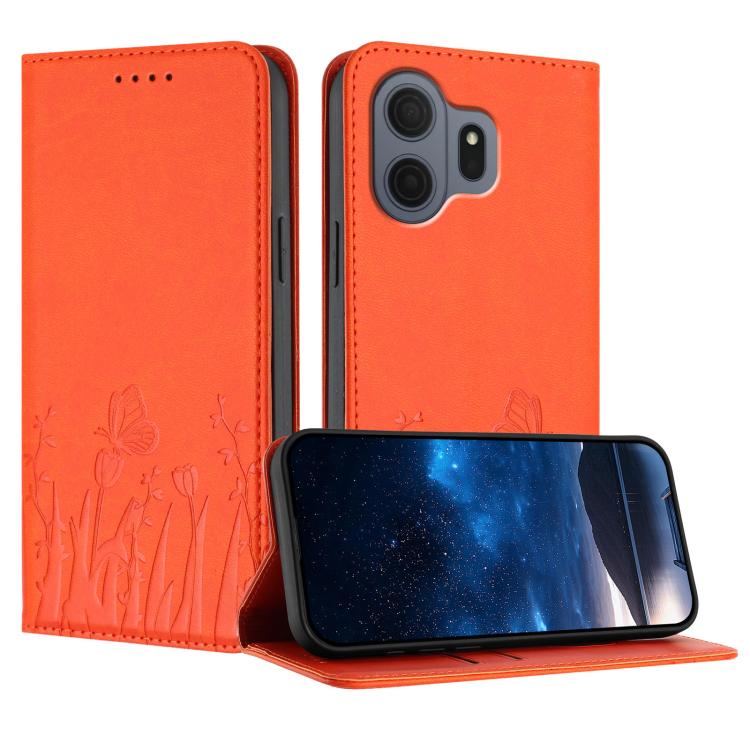Tulips Butterfly Pattern Magnetic Vegan Leather Phone Case, For TCL K70 5G, For TCL K70 SE T453D, For TCL K70 Power 4G, For TCL NxtPaper 70 Pro 5G, For TCL NxtPaper 60 Ultra 5G, For TCL 50 LE / TCL K23 / TCL K24, For TCL 405 / 406 / 406s               ...