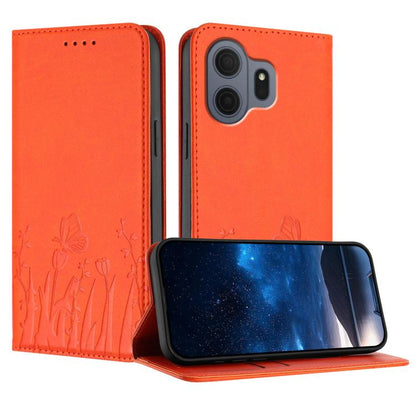 Tulips Butterfly Pattern Magnetic Vegan Leather Phone Case, For TCL K70 5G, For TCL K70 SE T453D, For TCL K70 Power 4G, For TCL NxtPaper 70 Pro 5G, For TCL NxtPaper 60 Ultra 5G, For TCL 50 LE / TCL K23 / TCL K24, For TCL 405 / 406 / 406s               ...