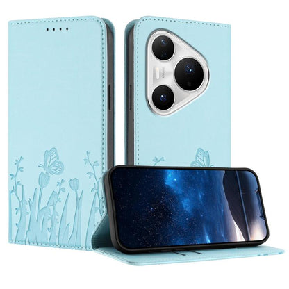 Tulips Butterfly Pattern Magnetic Vegan Leather Phone Case, For Huawei Enjoy 80 Plus, For Huawei Mate 70 Air 5G, For Huawei Pura 80 Pro+ 5G, For Huawei Pura 80 Pro 5G, For Huawei Pura 80 5G, For Huawei Enjoy 80s, For Huawei nova 14 Ultra               ...