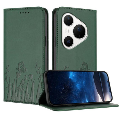 Tulips Butterfly Pattern Magnetic Vegan Leather Phone Case, For Huawei Enjoy 80 Plus, For Huawei Mate 70 Air 5G, For Huawei Pura 80 Pro+ 5G, For Huawei Pura 80 Pro 5G, For Huawei Pura 80 5G, For Huawei Enjoy 80s, For Huawei nova 14 Ultra               ...