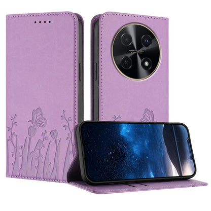 Tulips Butterfly Pattern Magnetic Vegan Leather Phone Case, For Huawei Enjoy 80, For Huawei Mate 70 Pro / Mate 70 Pro+, For Huawei Mate 70, For Huawei Pura 70 Pro / Pura 70 Pro+, For Huawei nova 12i, For Huawei nova 12 SE / nova 11 SE, For Huawei nova ...