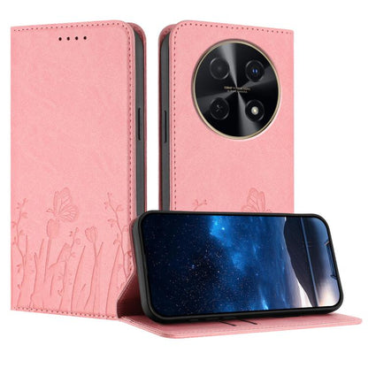 Tulips Butterfly Pattern Magnetic Vegan Leather Phone Case, For Huawei Enjoy 80, For Huawei Mate 70 Pro / Mate 70 Pro+, For Huawei Mate 70, For Huawei Pura 70 Pro / Pura 70 Pro+, For Huawei nova 12i, For Huawei nova 12 SE / nova 11 SE, For Huawei nova ...