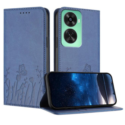 Tulips Butterfly Pattern Magnetic Vegan Leather Phone Case, For Huawei Enjoy 80, For Huawei Mate 70 Pro / Mate 70 Pro+, For Huawei Mate 70, For Huawei Pura 70 Pro / Pura 70 Pro+, For Huawei nova 12i, For Huawei nova 12 SE / nova 11 SE, For Huawei nova ...