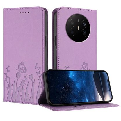 Tulips Butterfly Pattern Magnetic Vegan Leather Phone Case, For Huawei Enjoy 80 Plus, For Huawei Mate 70 Air 5G, For Huawei Pura 80 Pro+ 5G, For Huawei Pura 80 Pro 5G, For Huawei Pura 80 5G, For Huawei Enjoy 80s, For Huawei nova 14 Ultra               ...