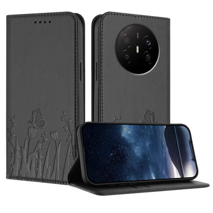 Tulips Butterfly Pattern Magnetic Vegan Leather Phone Case, For Huawei Enjoy 80 Plus, For Huawei Mate 70 Air 5G, For Huawei Pura 80 Pro+ 5G, For Huawei Pura 80 Pro 5G, For Huawei Pura 80 5G, For Huawei Enjoy 80s, For Huawei nova 14 Ultra               ...