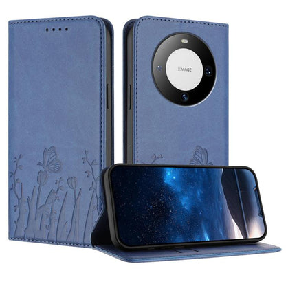 Tulips Butterfly Pattern Magnetic Vegan Leather Phone Case, For Huawei nova 12 Pro / nova 12 Ultra, For Huawei Mate 60 Pro / Mate 60 Pro+, For Huawei Maimang A20, For Huawei Mate 60, For Huawei Enjoy 50 / Enjoy 60 / nova Y70, For Huawei P60 / P60 Pro  ...