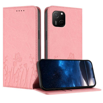 Tulips Butterfly Pattern Magnetic Vegan Leather Phone Case, For Huawei nova 12 Pro / nova 12 Ultra, For Huawei Mate 60 Pro / Mate 60 Pro+, For Huawei Maimang A20, For Huawei Mate 60, For Huawei Enjoy 50 / Enjoy 60 / nova Y70, For Huawei P60 / P60 Pro  ...