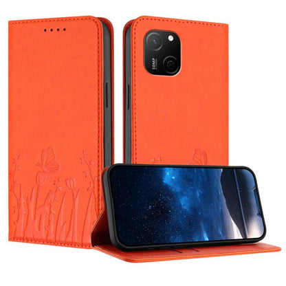 Tulips Butterfly Pattern Magnetic Vegan Leather Phone Case, For Huawei nova 12 Pro / nova 12 Ultra, For Huawei Mate 60 Pro / Mate 60 Pro+, For Huawei Maimang A20, For Huawei Mate 60, For Huawei Enjoy 50 / Enjoy 60 / nova Y70, For Huawei P60 / P60 Pro  ...