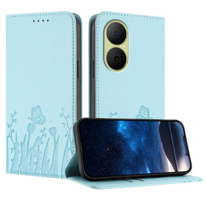 Tulips Butterfly Pattern Magnetic Vegan Leather Phone Case, For Huawei Enjoy 80, For Huawei Mate 70 Pro / Mate 70 Pro+, For Huawei Mate 70, For Huawei Pura 70 Pro / Pura 70 Pro+, For Huawei nova 12i, For Huawei nova 12 SE / nova 11 SE, For Huawei nova ...