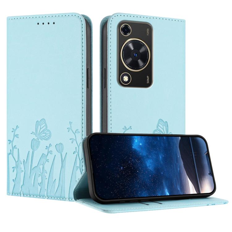 Tulips Butterfly Pattern Magnetic Vegan Leather Phone Case, For Huawei Enjoy 80, For Huawei Mate 70 Pro / Mate 70 Pro+, For Huawei Mate 70, For Huawei Pura 70 Pro / Pura 70 Pro+, For Huawei nova 12i, For Huawei nova 12 SE / nova 11 SE, For Huawei nova ...
