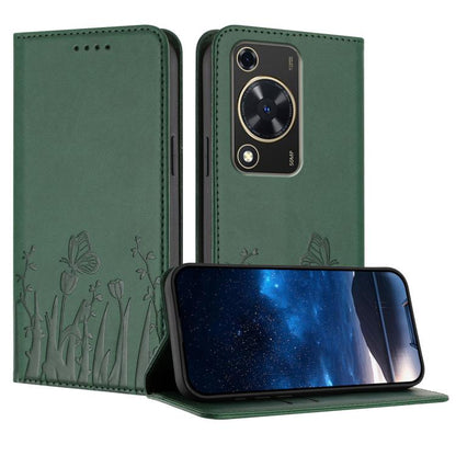 Tulips Butterfly Pattern Magnetic Vegan Leather Phone Case, For Huawei Enjoy 80, For Huawei Mate 70 Pro / Mate 70 Pro+, For Huawei Mate 70, For Huawei Pura 70 Pro / Pura 70 Pro+, For Huawei nova 12i, For Huawei nova 12 SE / nova 11 SE, For Huawei nova ...