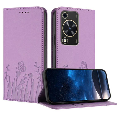 Tulips Butterfly Pattern Magnetic Vegan Leather Phone Case, For Huawei Enjoy 80, For Huawei Mate 70 Pro / Mate 70 Pro+, For Huawei Mate 70, For Huawei Pura 70 Pro / Pura 70 Pro+, For Huawei nova 12i, For Huawei nova 12 SE / nova 11 SE, For Huawei nova ...