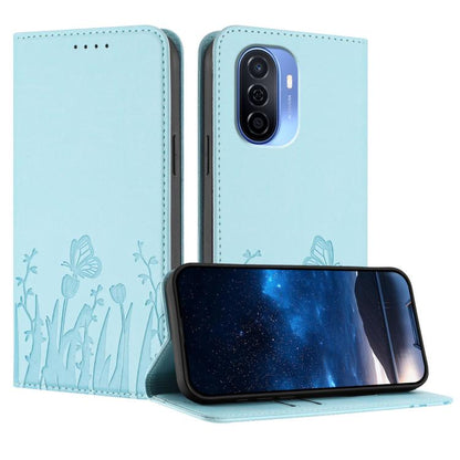 Tulips Butterfly Pattern Magnetic Vegan Leather Phone Case, For Huawei nova 12 Pro / nova 12 Ultra, For Huawei Mate 60 Pro / Mate 60 Pro+, For Huawei Maimang A20, For Huawei Mate 60, For Huawei Enjoy 50 / Enjoy 60 / nova Y70, For Huawei P60 / P60 Pro  ...