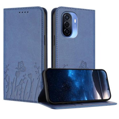Tulips Butterfly Pattern Magnetic Vegan Leather Phone Case, For Huawei nova 12 Pro / nova 12 Ultra, For Huawei Mate 60 Pro / Mate 60 Pro+, For Huawei Maimang A20, For Huawei Mate 60, For Huawei Enjoy 50 / Enjoy 60 / nova Y70, For Huawei P60 / P60 Pro  ...