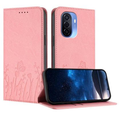 Tulips Butterfly Pattern Magnetic Vegan Leather Phone Case, For Huawei nova 12 Pro / nova 12 Ultra, For Huawei Mate 60 Pro / Mate 60 Pro+, For Huawei Maimang A20, For Huawei Mate 60, For Huawei Enjoy 50 / Enjoy 60 / nova Y70, For Huawei P60 / P60 Pro  ...
