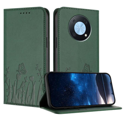 Tulips Butterfly Pattern Magnetic Vegan Leather Phone Case, For Huawei nova 12 Pro / nova 12 Ultra, For Huawei Mate 60 Pro / Mate 60 Pro+, For Huawei Maimang A20, For Huawei Mate 60, For Huawei Enjoy 50 / Enjoy 60 / nova Y70, For Huawei P60 / P60 Pro  ...