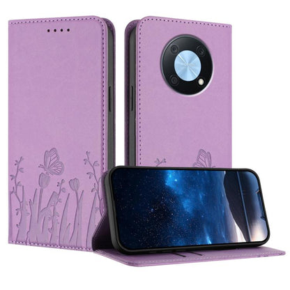 Tulips Butterfly Pattern Magnetic Vegan Leather Phone Case, For Huawei nova 12 Pro / nova 12 Ultra, For Huawei Mate 60 Pro / Mate 60 Pro+, For Huawei Maimang A20, For Huawei Mate 60, For Huawei Enjoy 50 / Enjoy 60 / nova Y70, For Huawei P60 / P60 Pro  ...