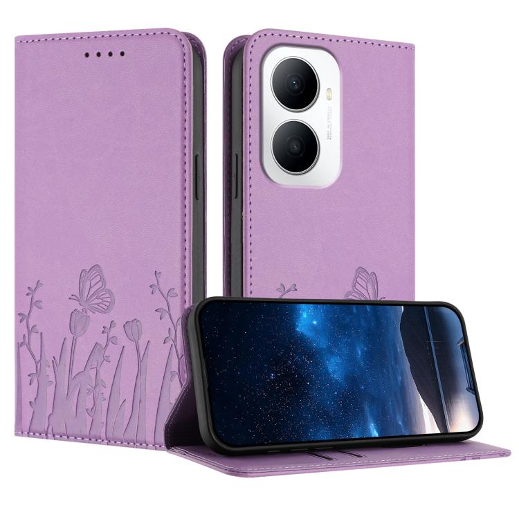 Tulips Butterfly Pattern Magnetic Vegan Leather Phone Case, For Huawei Enjoy 80 Plus, For Huawei Mate 70 Air 5G, For Huawei Pura 80 Pro+ 5G, For Huawei Pura 80 Pro 5G, For Huawei Pura 80 5G, For Huawei Enjoy 80s, For Huawei nova 14 Ultra               ...