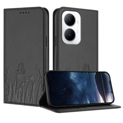 Tulips Butterfly Pattern Magnetic Vegan Leather Phone Case, For Huawei Enjoy 80 Plus, For Huawei Mate 70 Air 5G, For Huawei Pura 80 Pro+ 5G, For Huawei Pura 80 Pro 5G, For Huawei Pura 80 5G, For Huawei Enjoy 80s, For Huawei nova 14 Ultra               ...