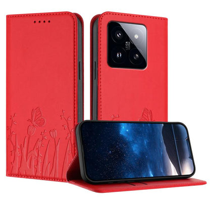 Tulips Butterfly Pattern Magnetic Vegan Leather Phone Case, For Xiaomi Poco F7 / Redmi Turbo 4 Pro, For Xiaomi Poco F7 Pro / Poco F7 Ultra, For Xiaomi 15 Ultra, For Xiaomi Poco X7 Pro / Redmi Turbo 4, For Xiaomi 15 Pro, For Xiaomi 15, For Xiaomi 14T Pr...