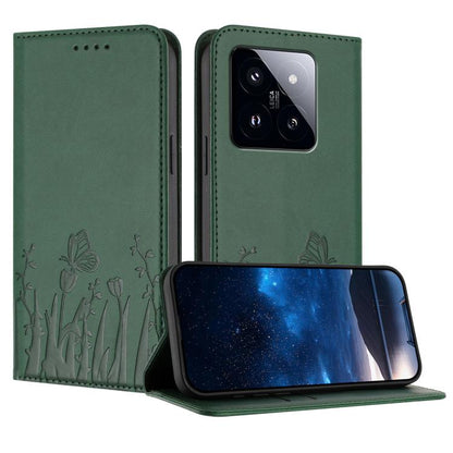 Tulips Butterfly Pattern Magnetic Vegan Leather Phone Case, For Xiaomi Poco F7 / Redmi Turbo 4 Pro, For Xiaomi Poco F7 Pro / Poco F7 Ultra, For Xiaomi 15 Ultra, For Xiaomi Poco X7 Pro / Redmi Turbo 4, For Xiaomi 15 Pro, For Xiaomi 15, For Xiaomi 14T Pr...