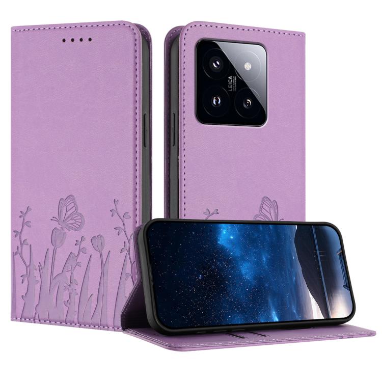 Tulips Butterfly Pattern Magnetic Vegan Leather Phone Case, For Xiaomi Poco F7 / Redmi Turbo 4 Pro, For Xiaomi Poco F7 Pro / Poco F7 Ultra, For Xiaomi 15 Ultra, For Xiaomi Poco X7 Pro / Redmi Turbo 4, For Xiaomi 15 Pro, For Xiaomi 15, For Xiaomi 14T Pr...