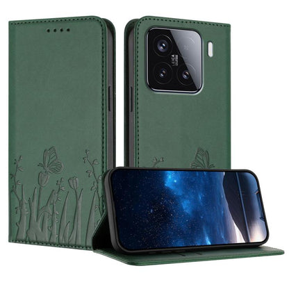 Tulips Butterfly Pattern Magnetic Vegan Leather Phone Case, For Xiaomi Poco F7 / Redmi Turbo 4 Pro, For Xiaomi Poco F7 Pro / Poco F7 Ultra, For Xiaomi 15 Ultra, For Xiaomi Poco X7 Pro / Redmi Turbo 4, For Xiaomi 15 Pro, For Xiaomi 15, For Xiaomi 14T Pr...